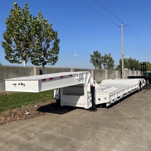 Durable 40FT 2 Axle Steel <strong>Container</strong> Flatbed Semi-Trailer Low Bed Design for Easy <strong>Loading</strong> <strong>Unloading</strong> for Cargo Utility Trailers - Product Image 2