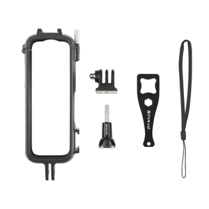 Insta360 X4 PULUZコールドシューPC用アクションカメラマウント & ホルダーアダプターマウント & ネジ付きプラスチック保護ケース