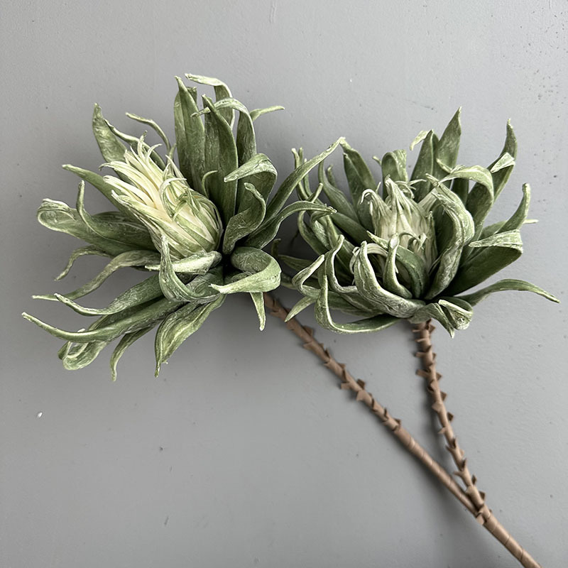7423 vert deux grandes fleurs