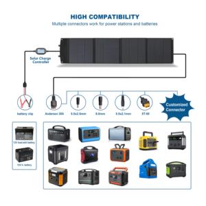 便携式200瓦可折叠太阳能电池板防水设计，带19V 10.5a充电电源，用于太阳能电站和其他设备 - Product Image 3