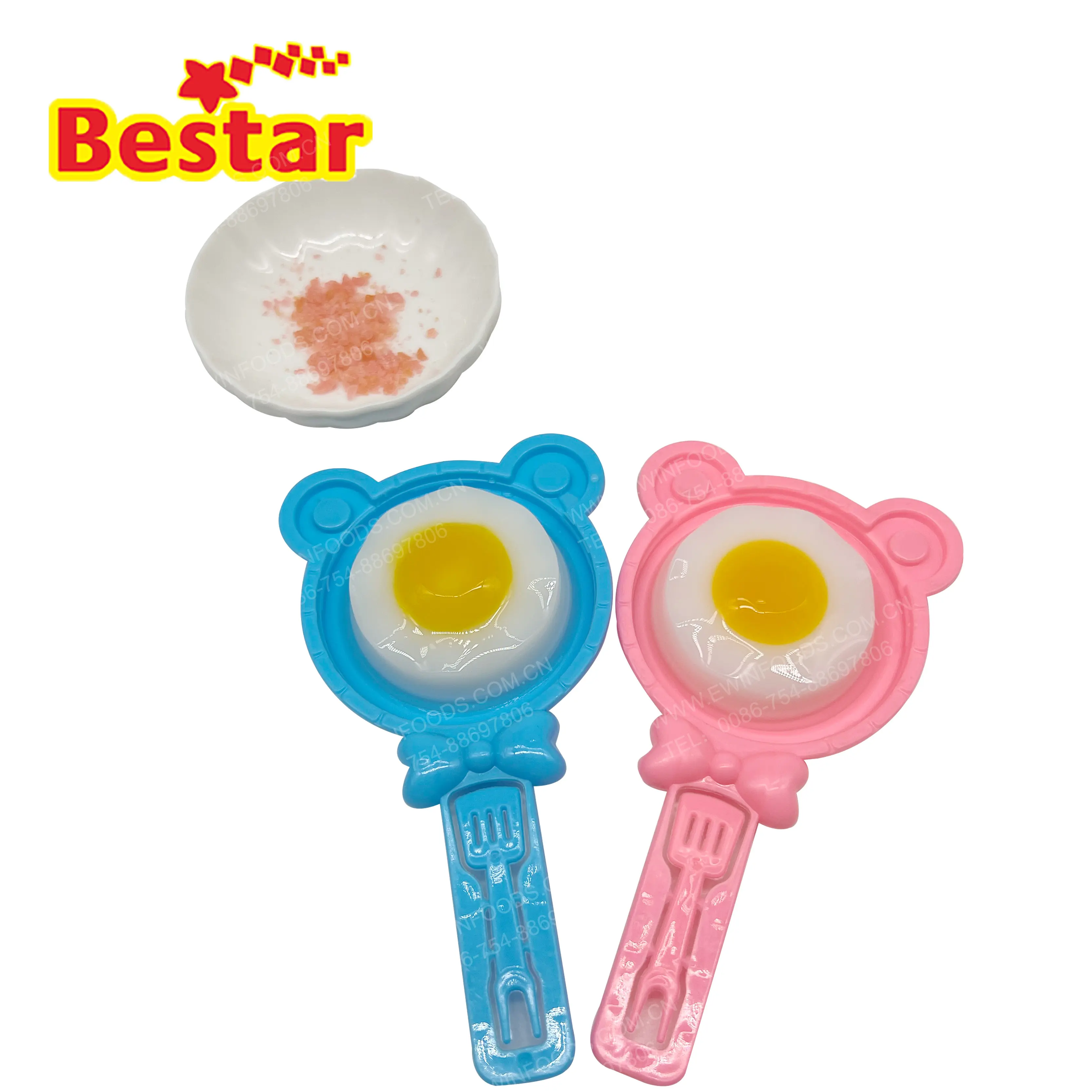 Egg soft candy wholesale funny bear shape egg gummy jelly kitchen candy toys for kids custom design e logo candy fornitore