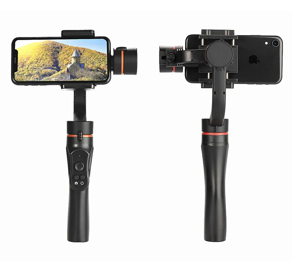 H2 3 eksen USB şarj Video kayıt desteği evrensel ayarlanabilir yön el Gimbal Smartphone sabitleyici Vlog canlı