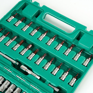 53 adet yeşil kutu S2 tornavida uçları araç el aracı donanım kiti aracı setleri 72 diş cırcır anahtarı lokma seti - Product Image 3