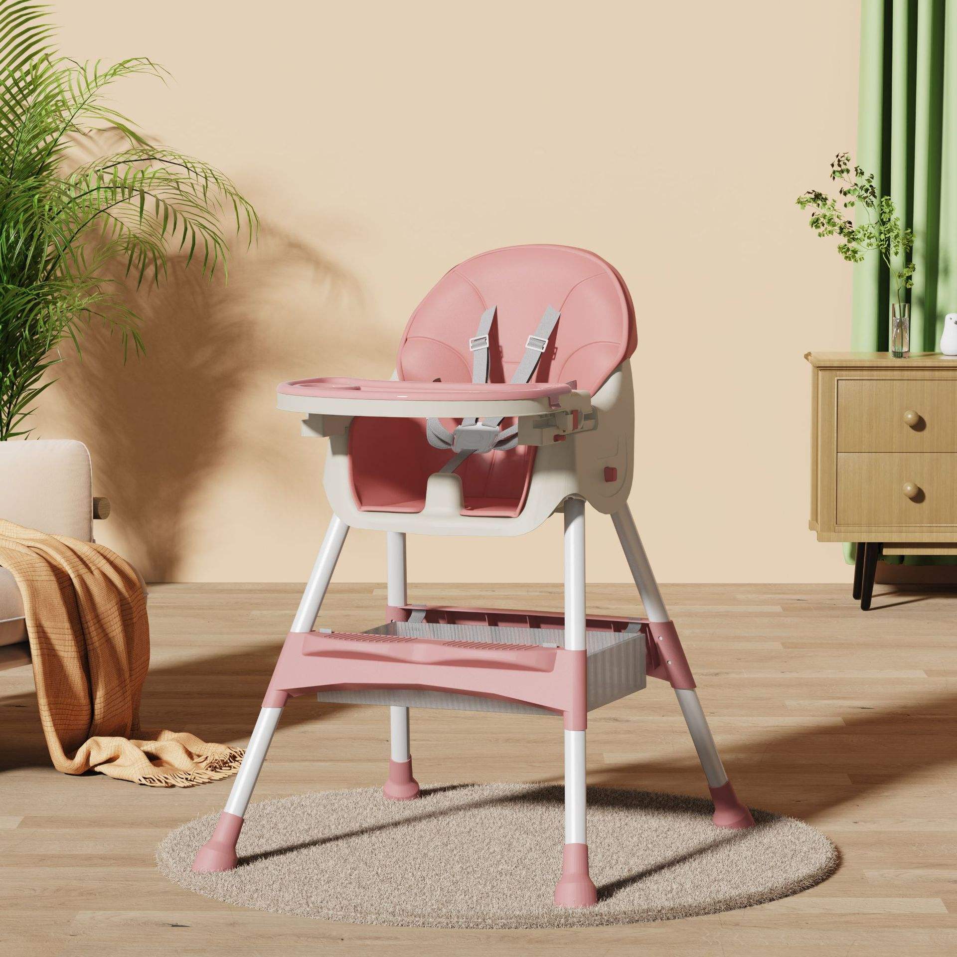 Coussin d'assise rose sans roulettes