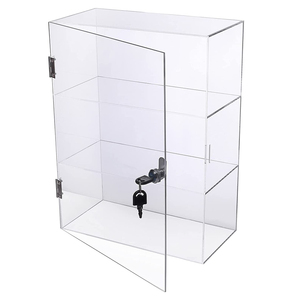 Kilit ve tuşları ile çok fonksiyonlu güvenli akrilik vitrin, 3 katlı tezgah kilitleme vitrin - Product Image 1