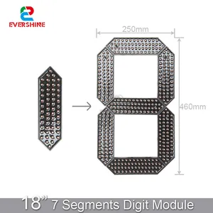 18 Zoll 7-Segment-wasserdichte LED-Anzeige für den Außenbereich Digitalmodul-Anzeige schilder für die Tankstelle Rot Weiß Grün Gelb Blau - Product Image 5