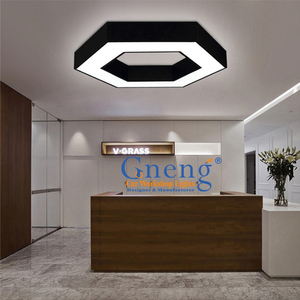 专业照明生产商100毫米宽六边形发光二极管家庭作业广场办公室吊灯 - Product Image 1