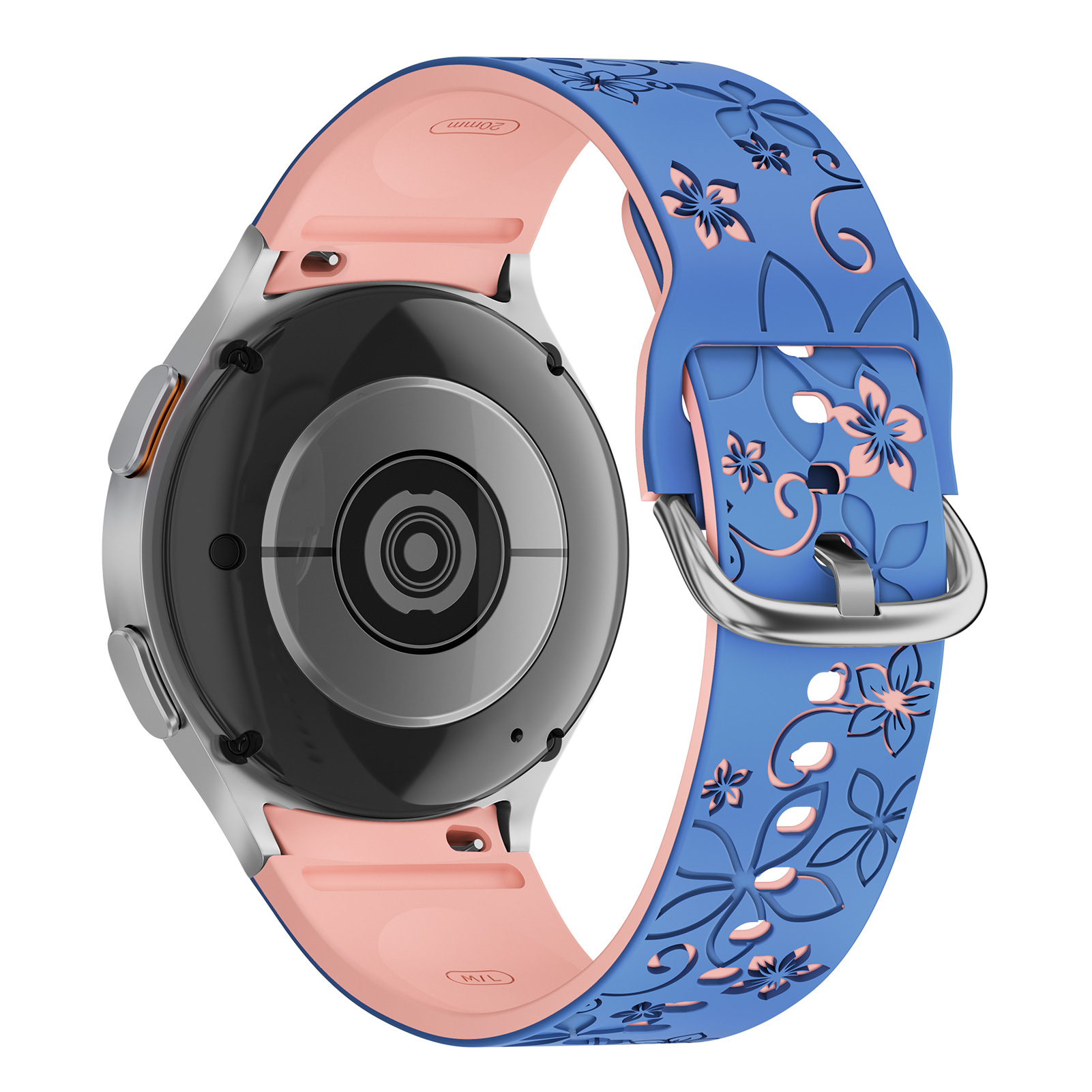 Boutons en lin bleu, rose clair et argent