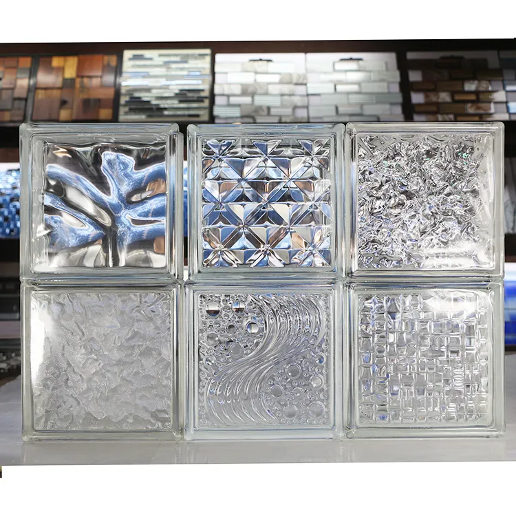 Foshan, venta al por mayor, bloques de ladrillos de vidrio de colores mezclados para ladrillos de vidrio de ventana de pared