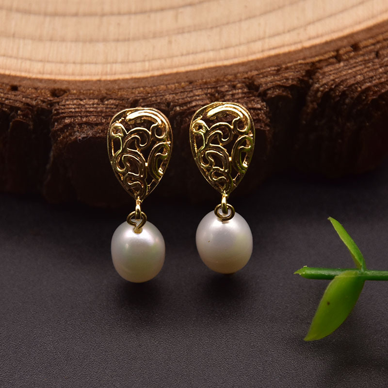 GE0810-15 Boucles d'oreilles pendantes ajourées en forme de goutte d'eau