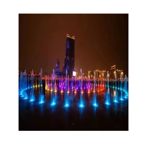 Ampia applicazione esterna colorata LED luce asciutto pavimento fontana musica disegno quadrato di controllo in pietra per giardino lago uso domestico