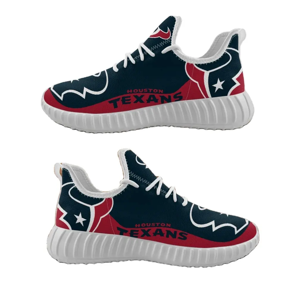 Atacado Personalizado Impressão Sapatos Houston Texans Moda Esporte Sneaker Mulheres E Homens Malha Malha Running Casual Shoes