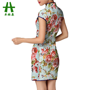 Mulinsen สิ่งทอ Reactive พิมพ์ดอกไม้ออกแบบเรยอน Challis ผ้า,100% Poplin ผ้าเหนียวผ้า - Product Image 2