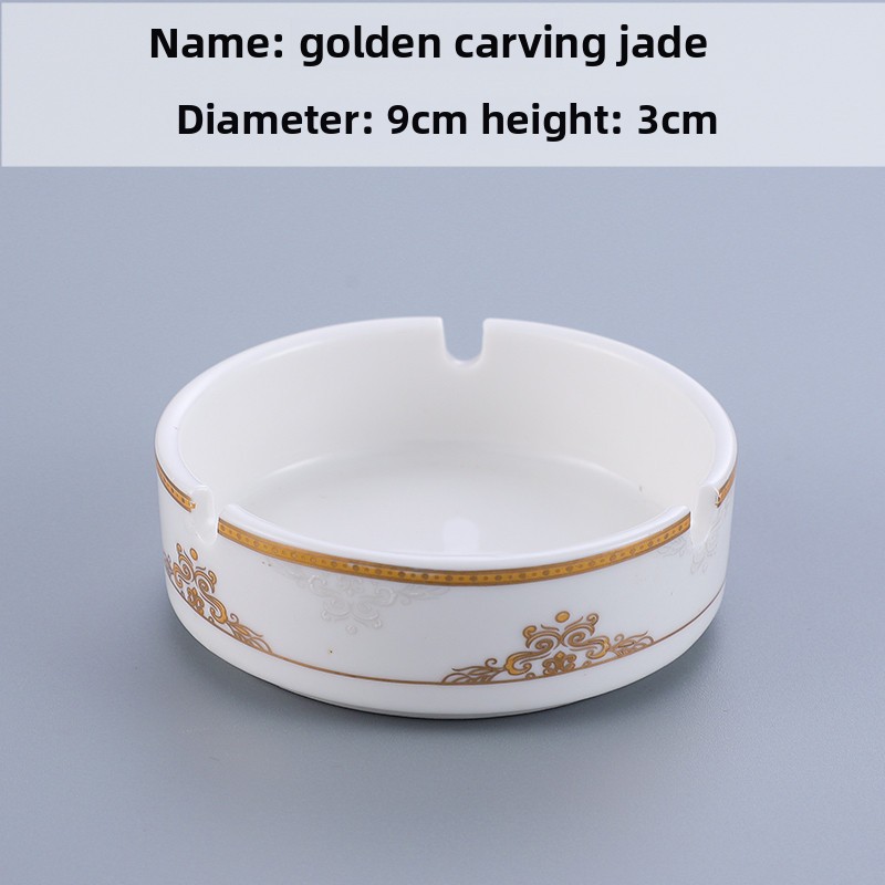 Cendrier en jade sculpté doré