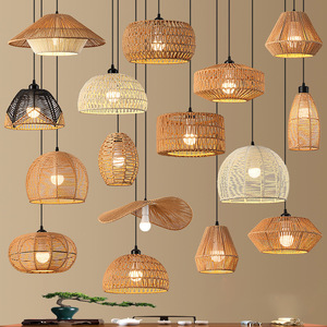 Kısılabilir LED ampul ile yatak odası için LED Modern Rattan tavan ışık el dokuma tavan ışık fikstürleri gömme montaj ışık - Product Image 6