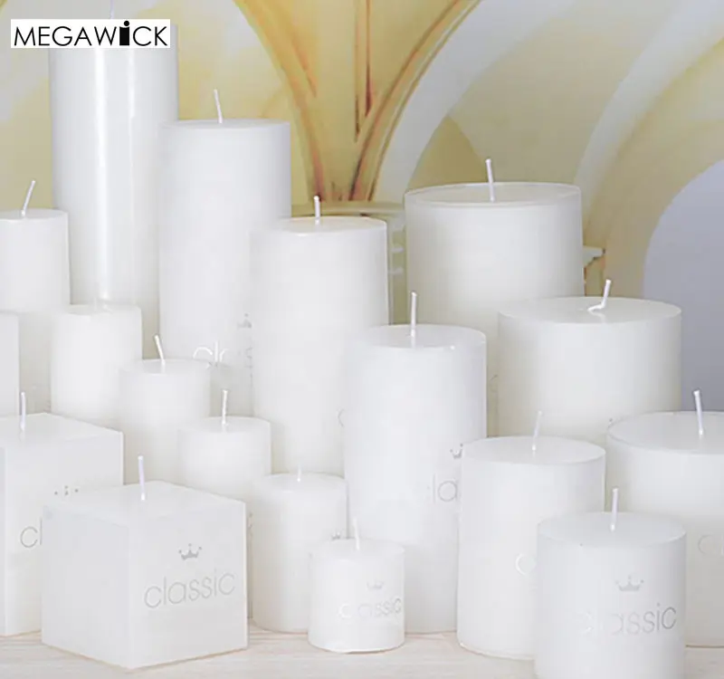 Vela branca sem perfume de fábrica, velas quadradas decorativas com pilar perfumado