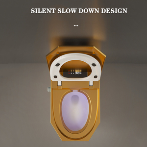 Lüks stil sıhhi tesisat elmas teğet tasarım otomatik floş akıllı tuvalet commode bide closegold altın akıllı tuvalet - Product Image 2