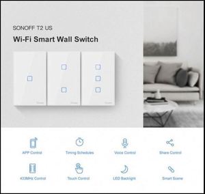 SONOFF T2 US 3GANG AU/US標準3ギャング2ウェイWifiタッチスイッチCEROSHスマートスイッチforSmart Home Alexa Google Home - Product Image 2