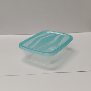 500ml <strong>Rectangular</strong> Plastic Food Storage <strong>Containers</strong> With Wavy Patterned Lids - Product Image 1