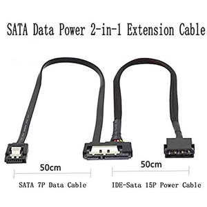 สายดาต้า2-in-1 2-1 LP4สายต่อ IDE 4ขาไปยัง SATA 15P สายชาร์จ SATA ตัวเมียพร้อมซีเรียล ATA III 7พินสำหรับ HDD SSD - Product Image 6