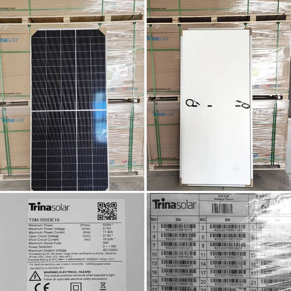 Panneaux solaires de type Trina Tsm Solar Vertex N 670W 640W 660W 680W Panneau solaire bifacial monocristallin avancé 665W