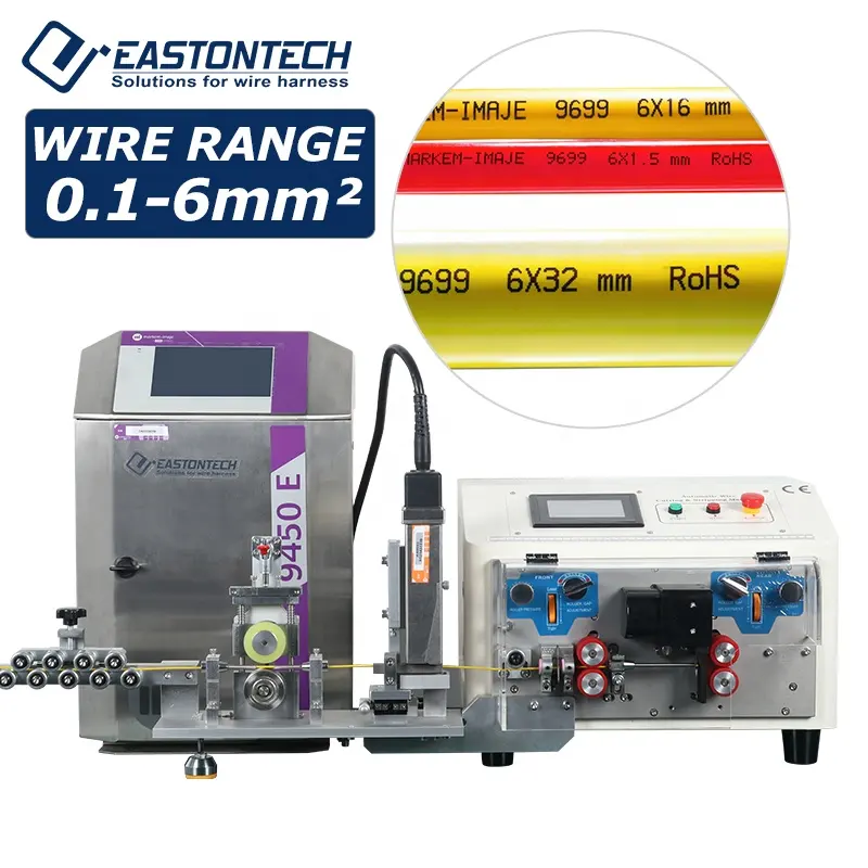 Máquina de impresión de inyección de tinta de alambre automática, pelador eléctrico de corte de cable, EW-3010 + P