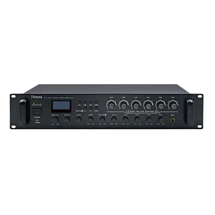 Sistema Thinuna VTA serie PA 6 zone amplificatore di potenza Audio 5 EQ suono effettore Mixer amplificatore con controllo del Volume indipendente