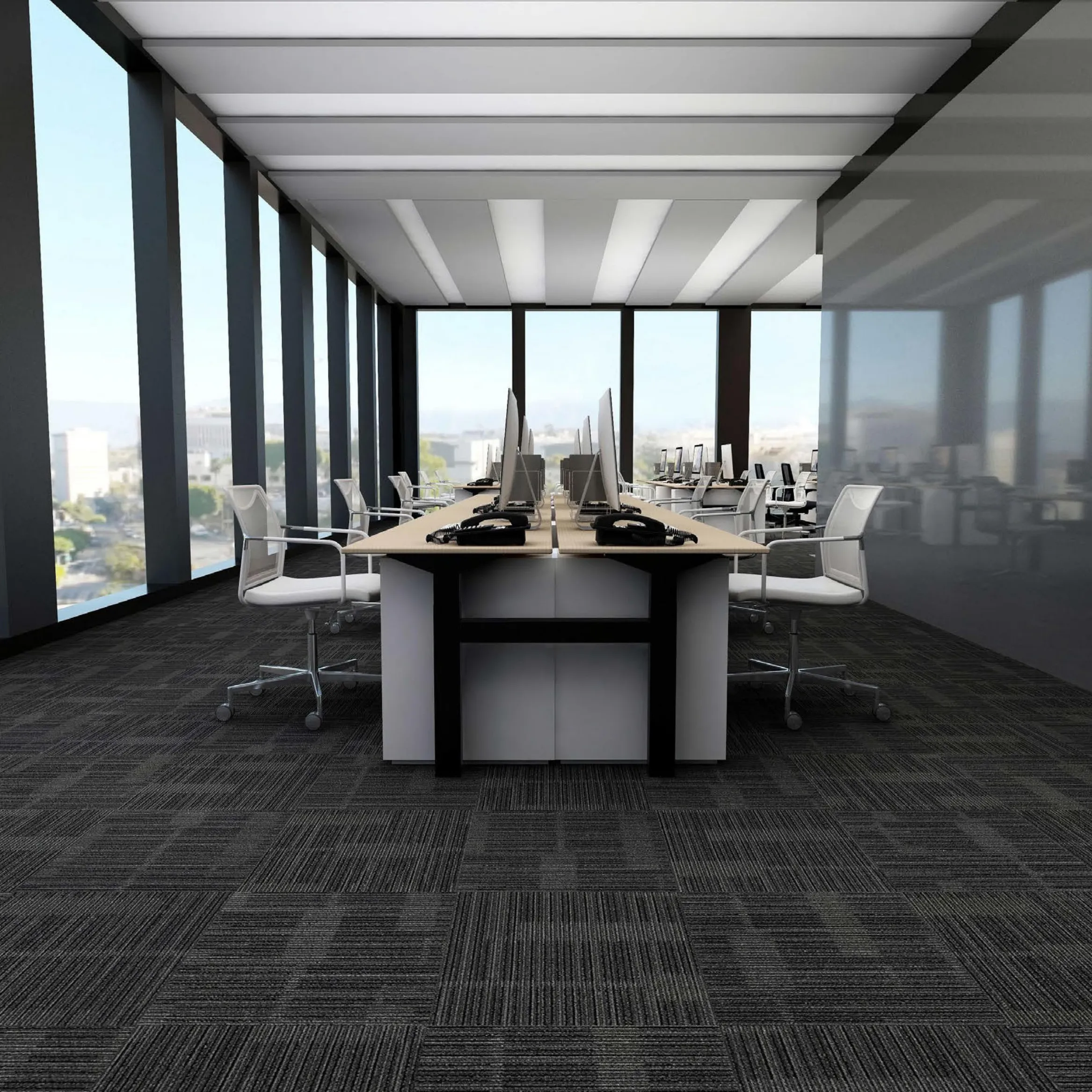 Miliken – tapis de sol pour bureau Commercial, carreaux carrés 100% Pp, 50x50, tapis de sol en polypropylène