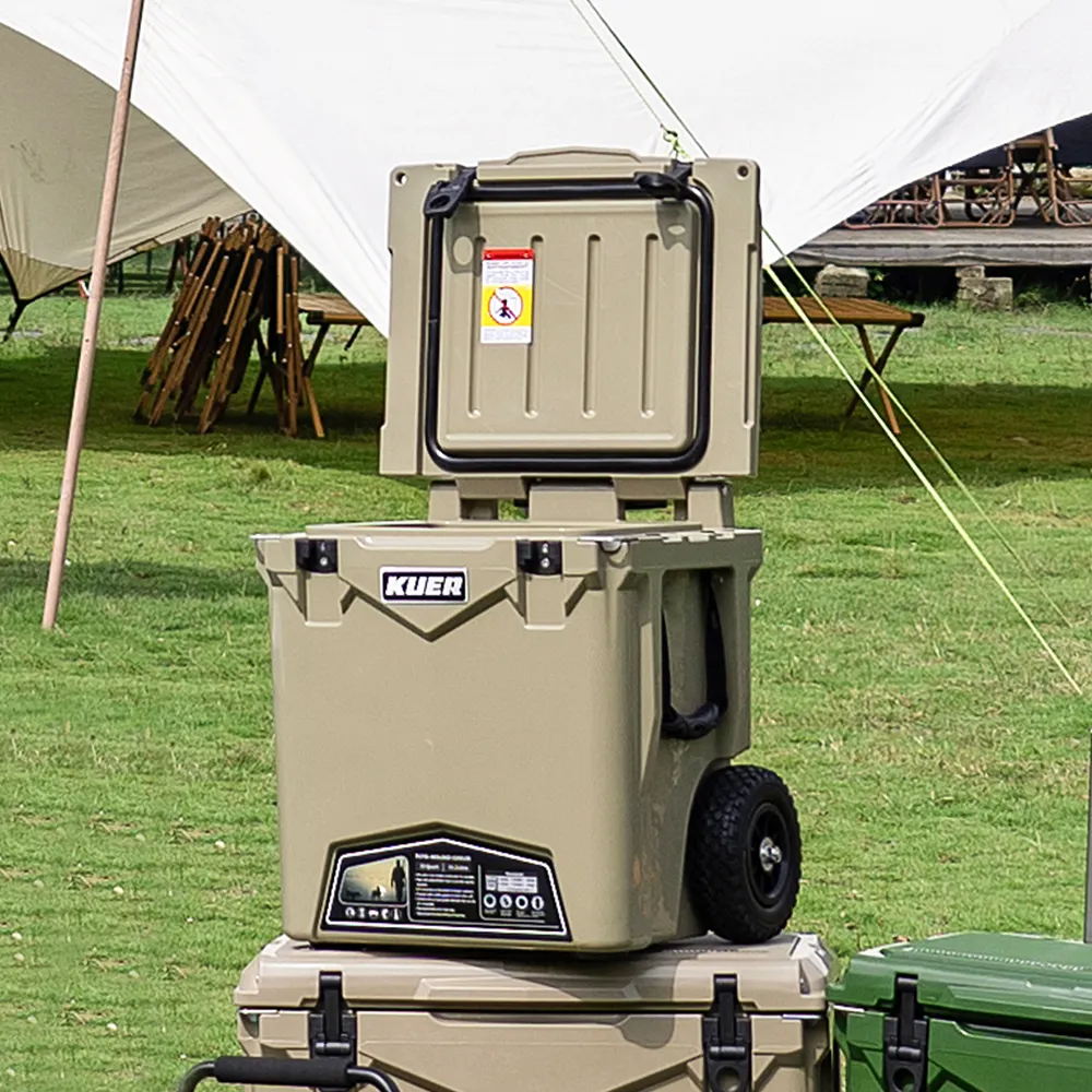 Kuer Camping Esky Plastic Bier Rotomolded Ijs Kist Box Koelbox Met Handvat Buiten Voor Drankjes Eten Vissen