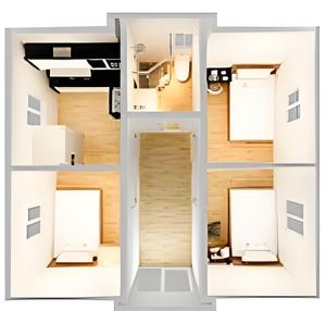 Lüks 20ft 40ft çelik kargo konteyneri ev 2 yatak odası ile yaşamaya hazır