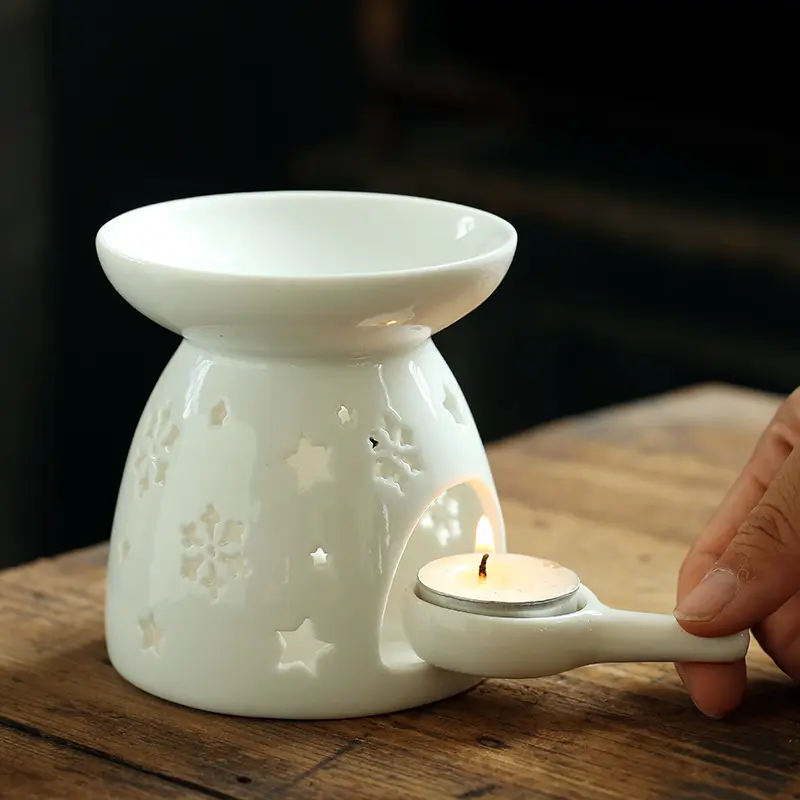 Mini Oil Lamp Rose Gold Oil Burner Aromatherapy Stove Candle Holder Ceramic Aromat Clear Wax Warmer Tea Light