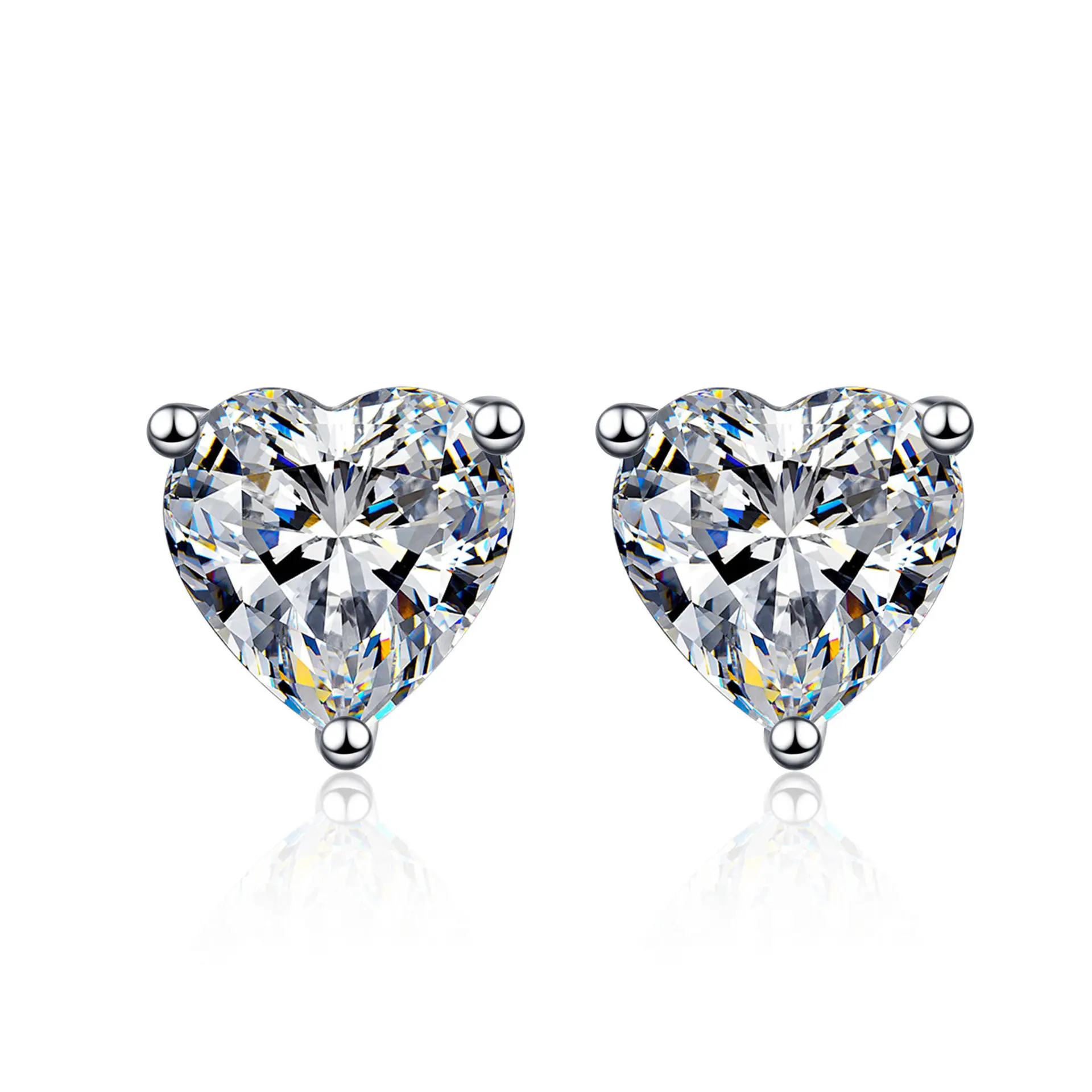 Pass Diamond Tester orecchini di Moissanite a cuore di lusso orecchini a bottone in argento Sterling 925 con gioielleria raffinata