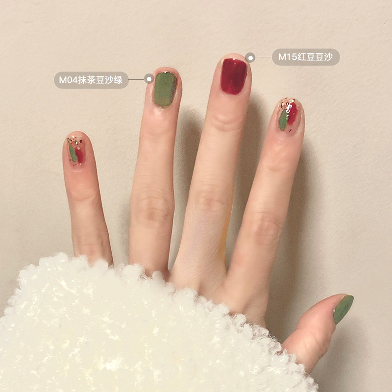 M04 bean paste green maxfine water-based nail polish 26