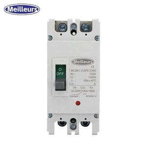 Sistema Solar 600V 1000V 1500V Voltaje Mccb Dc Mccb 2P 200A 250A Dc Disyuntor de caja moldeada para uso en sistemas de energía