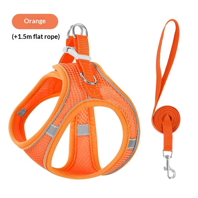Orange Pet Vest + 1.5m Leash