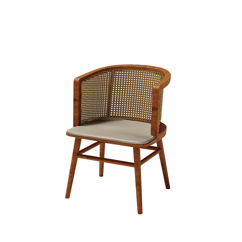 Silla de madera maciza - acabado en madera natural - ratán tejido