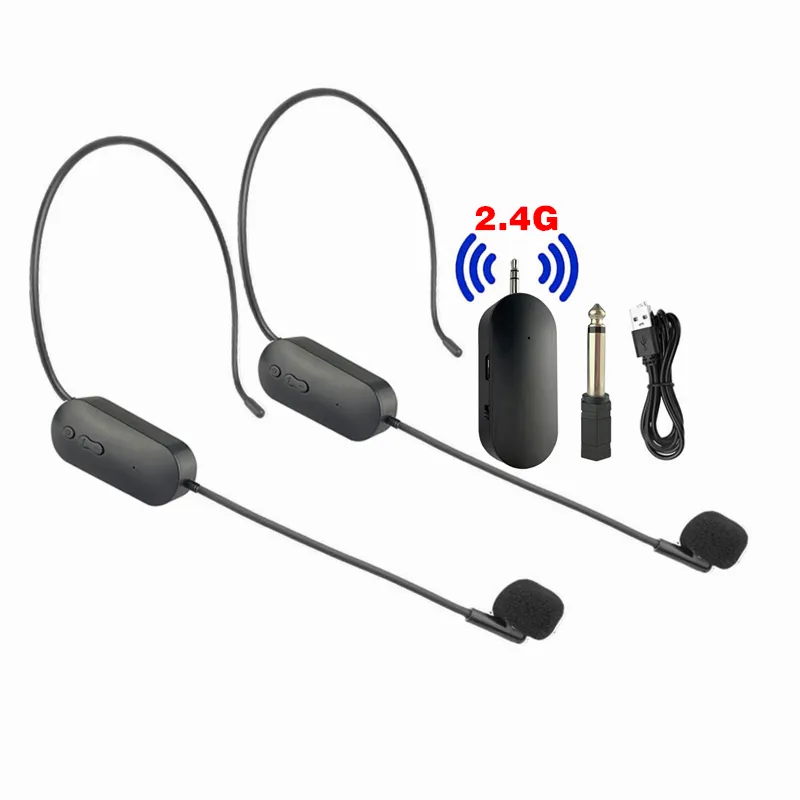 Fabriek Groothandel 2 In 1 Voice Louderspeaker 2.4G Draadloze Headset Microfoon Voor Het Onderwijzen Van Kerkvergadering Versterker Luidspreker