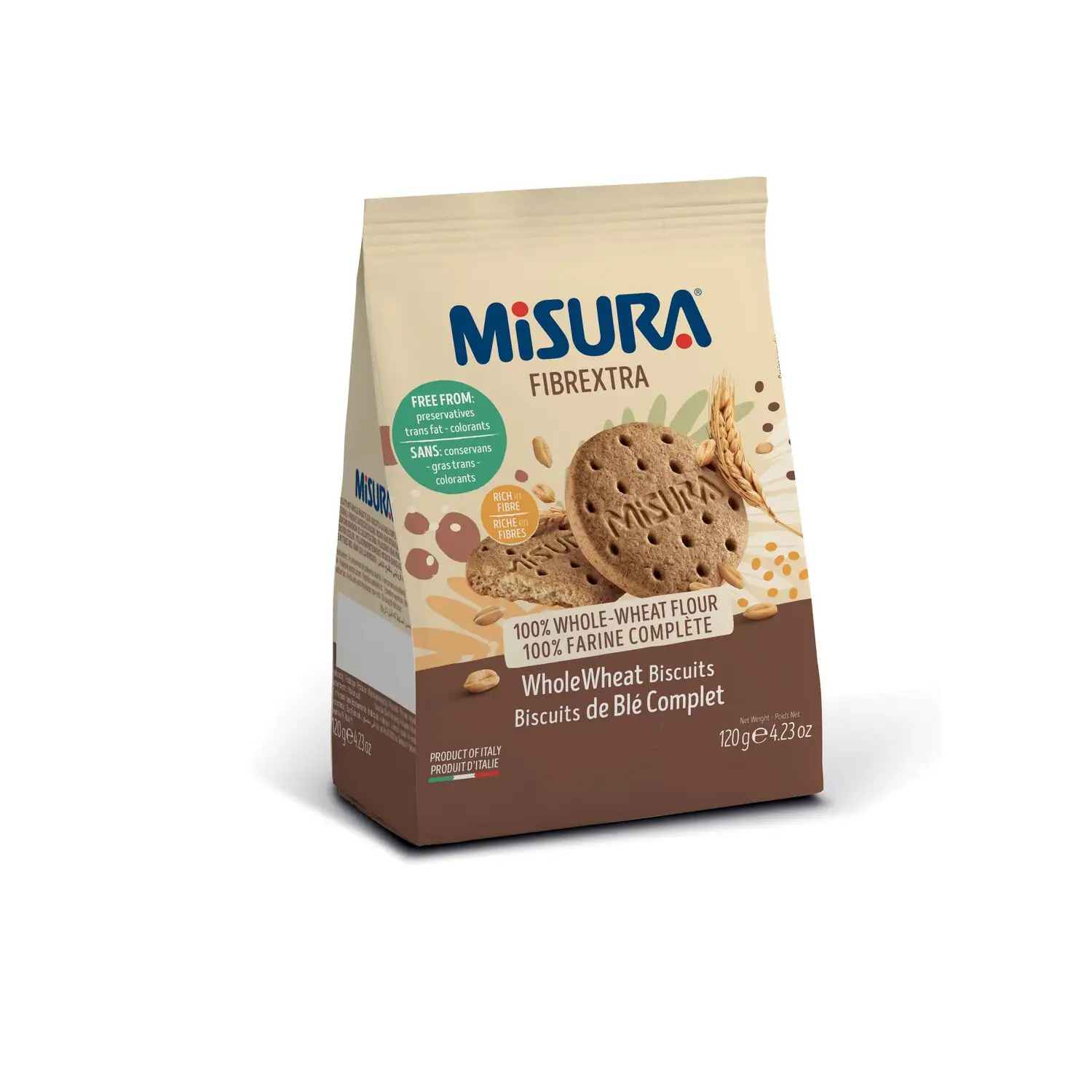 Nutritional Powerhouse de MISURA-Galletas integrales Fibrextra 120G x 12PC-Ligeras, ricas en fibra y deliciosas