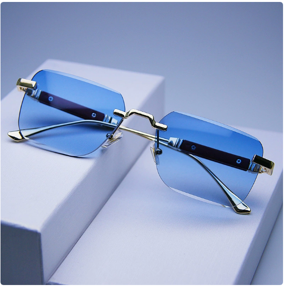 Gold Frame Gradient Blue Lens