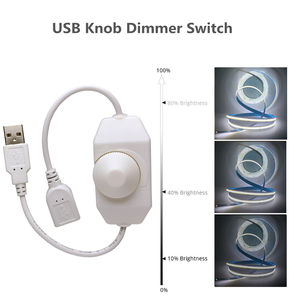 DC5V manopola USB Dimmer per striscia LED bianco/nero 0-100% PWM manopola manuale Controller LED USB 5V accessori per l'illuminazione Dimmer Switch - Product Image 2