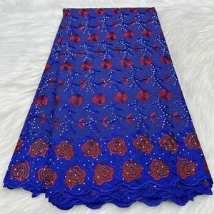 Mới Nhất Châu Phi Ren Vải Chất Lượng Cao Thêu Vải Lafayette Thụy Sĩ Ren Khâu Quần Áo Trong Thụy Sĩ Tela De Cera Suiza - Product Image 3