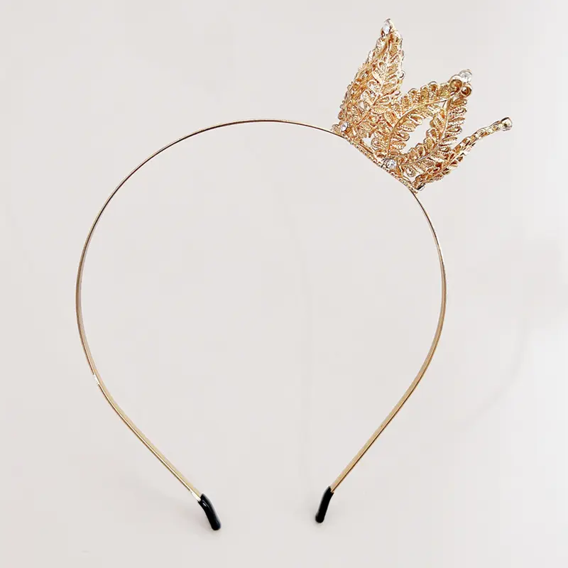 2023 atacado princesa coroa headband com liga strass ouro tiara para crianças