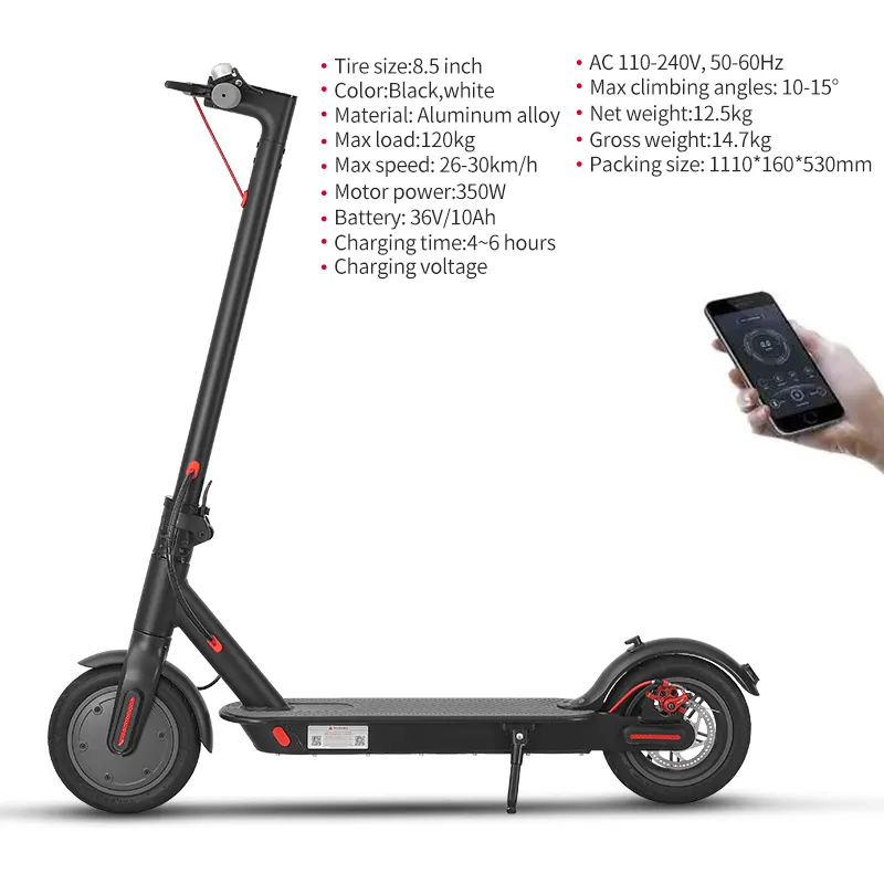 16 MPH Electric Scooters 8 Mile Range 5HR Charge LCD Display 8.5 Inch Tires 264 LB electric kick scooter for Teens.
