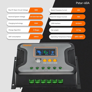 PowMr neues Produkt Solarregler 30 A 60 A 80 A 100 V Solarladeregler PWM-Solarladeregler - Product Image 2