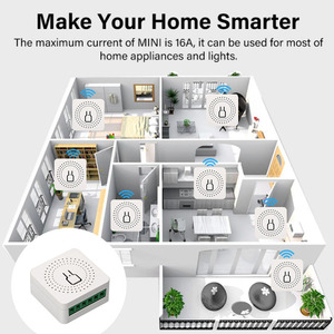 10A 16A Mini Disyuntor inalámbrico inteligente Tuya Smart Wifi Switch Smart Home Automation DIY Control de 2 vías Red Zigbee Max 220V - Product Image 5
