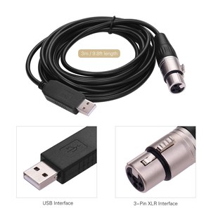 RS485 DMX512 конвертер USB кабель для передачи данных для 3Pin XLR интерфейс компьютерный Соединительный сценическое освещение устройств светодиодная (LED) контрольная кабель компании - Product Image 5