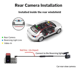 Two HD 1080P Dual Lens Dashcam 3,6 pulgadas IPS LCD Display G-Sensor Video Recorder con dos cámaras para Karadar A1 Car DVR