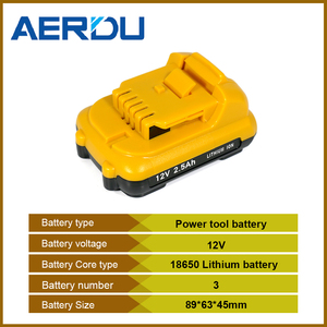 12V 2.5Ah 12伏最大锂离子电池工具，用于Dewalt电动工具电池DCB127-2 DCB120 DCB121