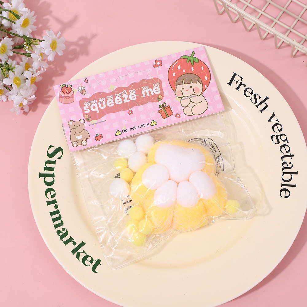 7cm yellow flocked cat claw