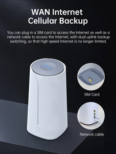 AX3000 5G Wifi6 Router con supporto per DC 5G SA & NAS 1 * NANO SIM Card Slot VPN QOS WEP crittografia Plery